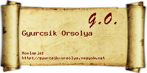 Gyurcsik Orsolya névjegykártya
